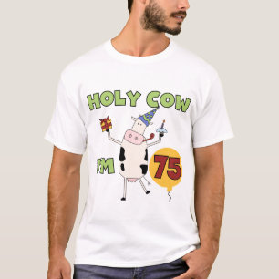 Camiseta Vaca santamente eu sou 75 t-shirt e presentes do