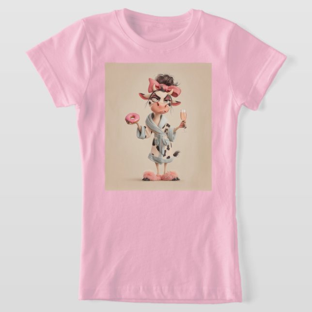 Camiseta Vaca Sassy no modo Spa (Postura )