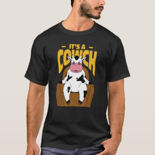 Camiseta Vaca Sentada Em Um sofá Na Próxima Cotação Que Lê