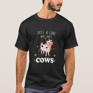 Camiseta Vaca Só Uma Menina Que Ama Vacas