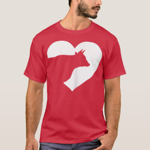 Camiseta Vaca Só Uma Menina Que Ama Vacas Farmer Cardíaco V