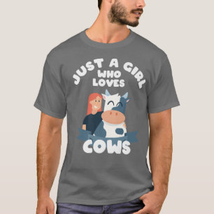 Camiseta Vaca Só Uma Menina Que Ama VacasFarmer De Leite