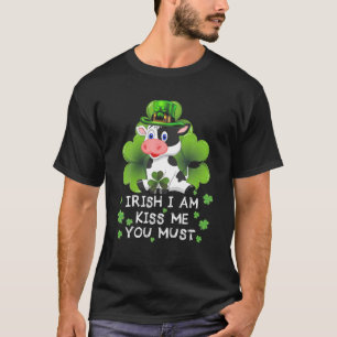 Camiseta Vaca Sobe Irlandês Eu Sou Beijo Você Deve Feliz.