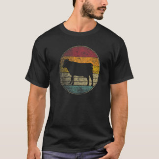 Camiseta Vaca Sol Retro Antigo Fazenda Agricultura Diário L
