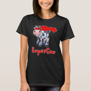 Camiseta Vaca Super-Herói De Homens, Mulheres, Crianças