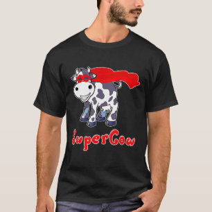 Camiseta Vaca Super-herói Supercow Para Homens Mulheres Cri