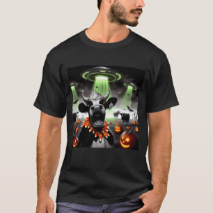Camiseta Vaca Surpresa Alien Selfie Abdução OVNI Halloween