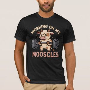 Camiseta Vaca - Trabalhando nos meus músculos - design de g