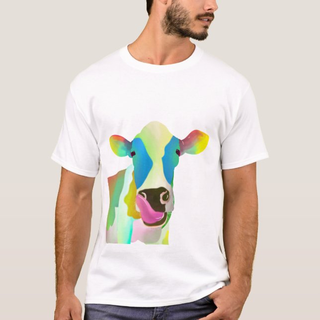 Camiseta Vaca única colorida (Frente)