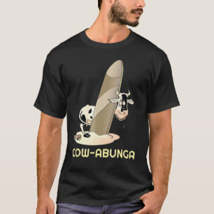 Camiseta Vaca Vaca Abunga Vaca Surfando Na Praia De Prancha