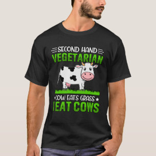 Camiseta Vaca Vegetariana de Segunda Mão come vaca Eu como