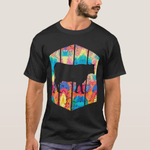 Camiseta Vaca Vintage Para Pintura de Vaca Retro Animal