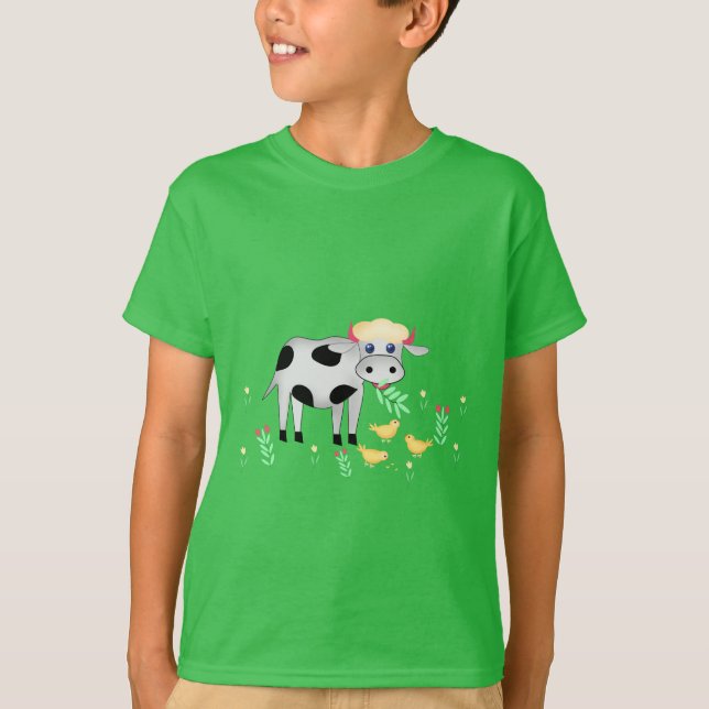 Camiseta Vaca y pollitos (Frente)