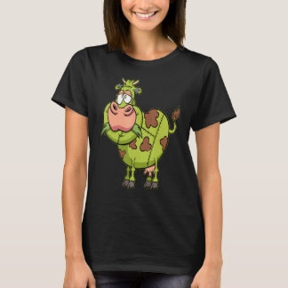 Camiseta Vaca Zumbi Fantasia Preguiçosa de Halloween Fazend