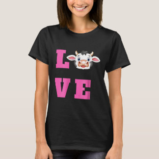 Camiseta Vacas Amam Moo Esposa Fazendeira de Gado Ranchar