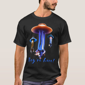 Camiseta Vacas Animais Na Invasão Da Alienígena Espacial