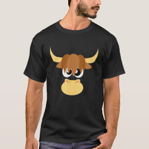 Camiseta Vacas Cara de Vaca Highland Escocesa Desgrenhada