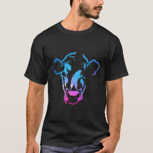 Camiseta Vacas De Cabeça De Vaca De Cor Azul