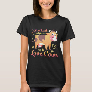 Camiseta Vacas De Coração Cor-De-Rosa Bonitas Mais