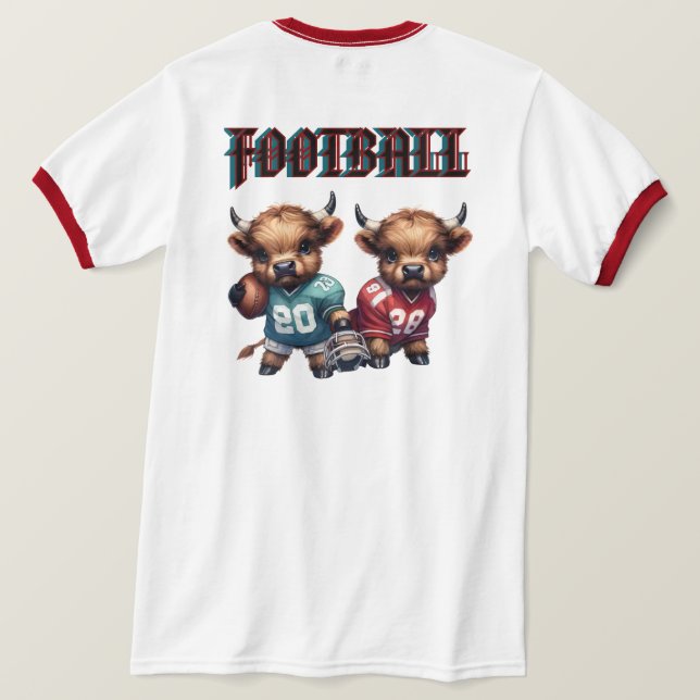Camiseta Vacas De Futebol E De Highland (Verso do Design)