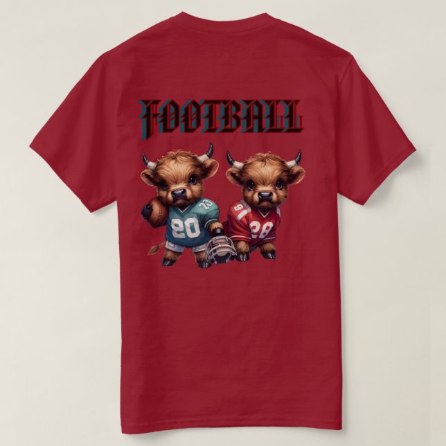 Camiseta Vacas De Futebol E De Highland (Verso do Design)