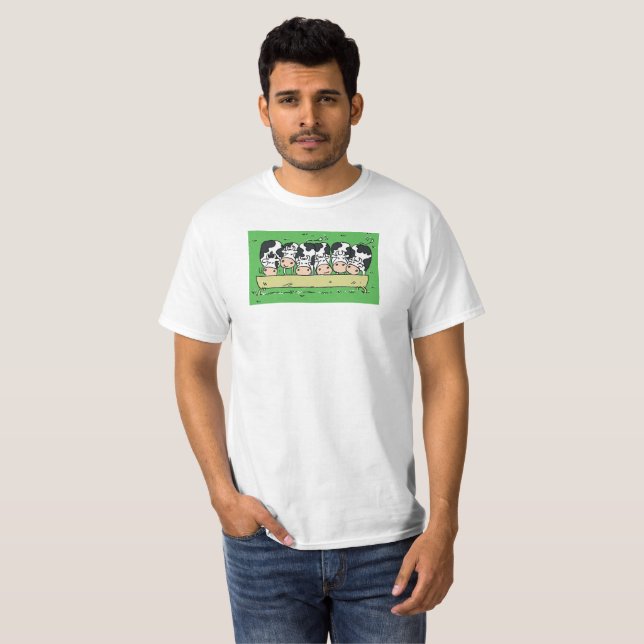 Camiseta Vacas e Capas no Campo de um Agricultor (Frente Completa)