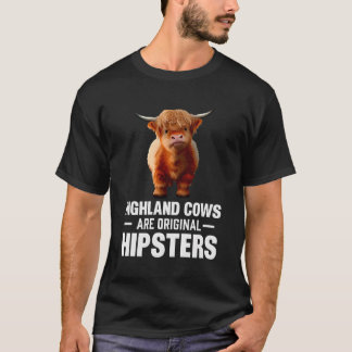 Camiseta Vacas Em Highland São Hipsteres Originais