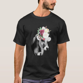 Camiseta Vacas Flores Vacas Fofas Fazendeiro Leite Gado Ani