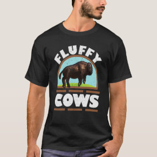 Camiseta Vacas Fluffy Vaca Selvagem Animal Bull Bison Buffa