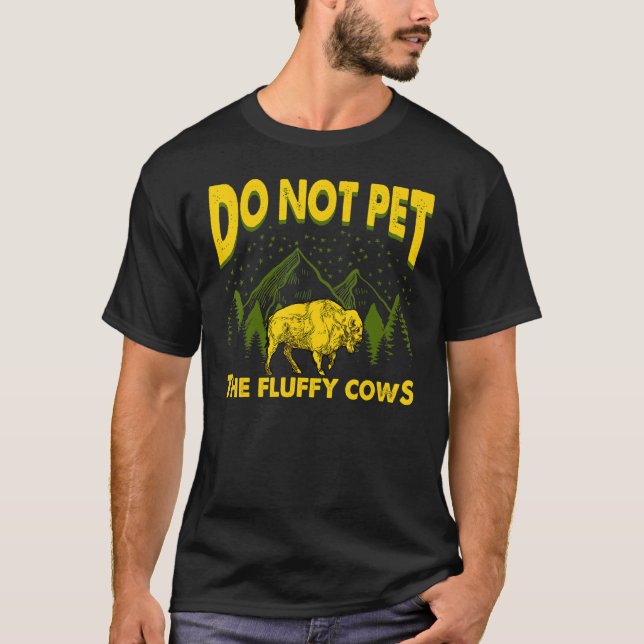 Camiseta Vacas Fofas Acariciam Bisons Búfalos (Frente)
