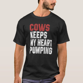 Camiseta Vacas Mantêm Meu Coração Batendo Fazendeira Vaca G