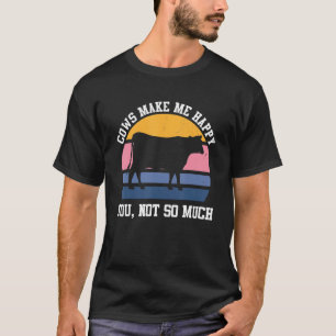 Camiseta Vacas Me Fazem Feliz Vaca Engraçada Fazendeiro