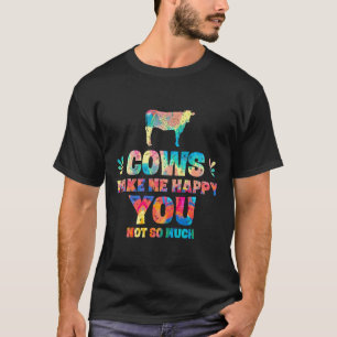 Camiseta Vacas Me Fazem Feliz Você Não Tanto Quadro de Vaca