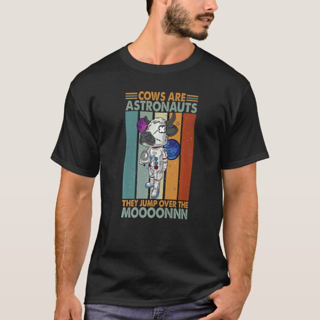 Camiseta Vacas São Astronautas Que Saltam Sobre A Lua (Frente)