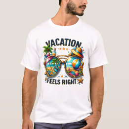 Camiseta Vacation Feels Right Men’s Basic T-Shirt USA
