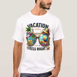 Camiseta Vacation Feels Right Men’s Basic T-Shirt USA