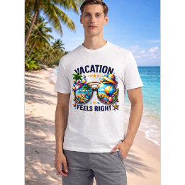 Camiseta Vacation Feels Right Men’s Basic T-Shirt USA