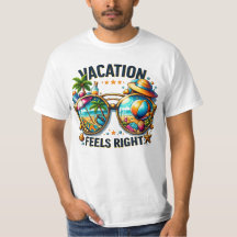 Vacation Feels Right Men’s Value T-Shirt USA