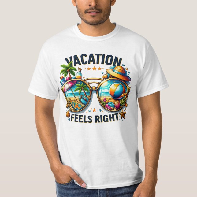 Camiseta Vacation Feels Right Men’s Value T-Shirt USA (Frente)