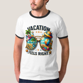 Camiseta Vacation Feels Right Ringer T-Shirt USA