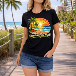 Camiseta Vacation Feels Right Tropical Island Tee USA