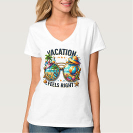 Camiseta Vacation Feels Right Women’s V-Neck T-Shirt USA