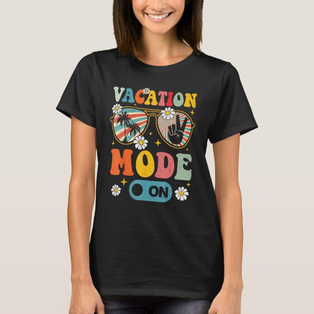 Camiseta Vacation Mode On Summer  Beach Sunglasses Palm Tre (Frente)