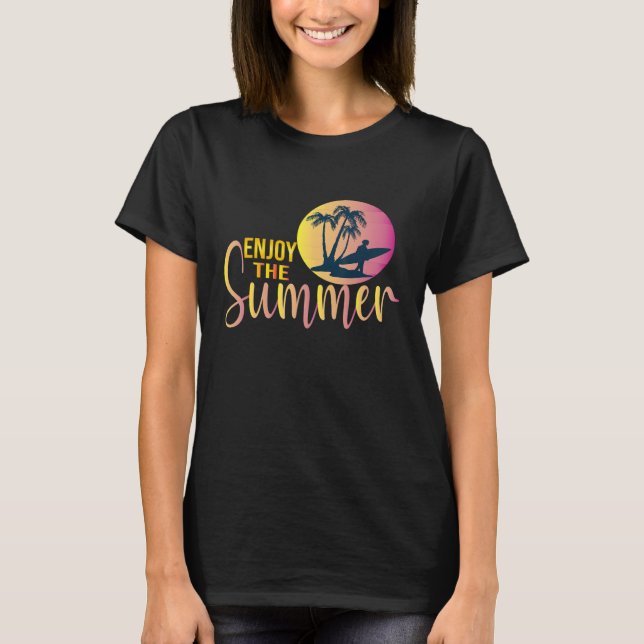 Camiseta Vacation Summer Enjoy The Summer Wave Surfing (Frente)