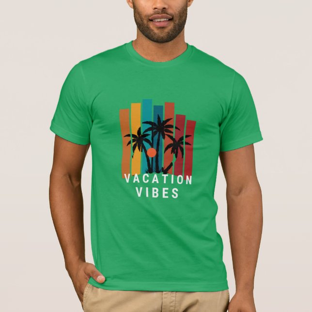 Camiseta Vacation Vibes moderno gráfico magnético elegante  (Frente)
