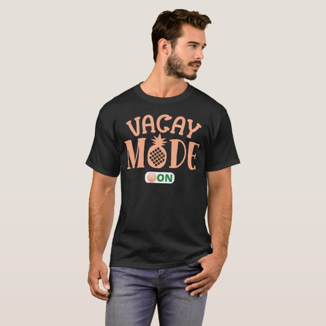 Camiseta VACAY MODE EM férias engraçadas (Frente Completa)