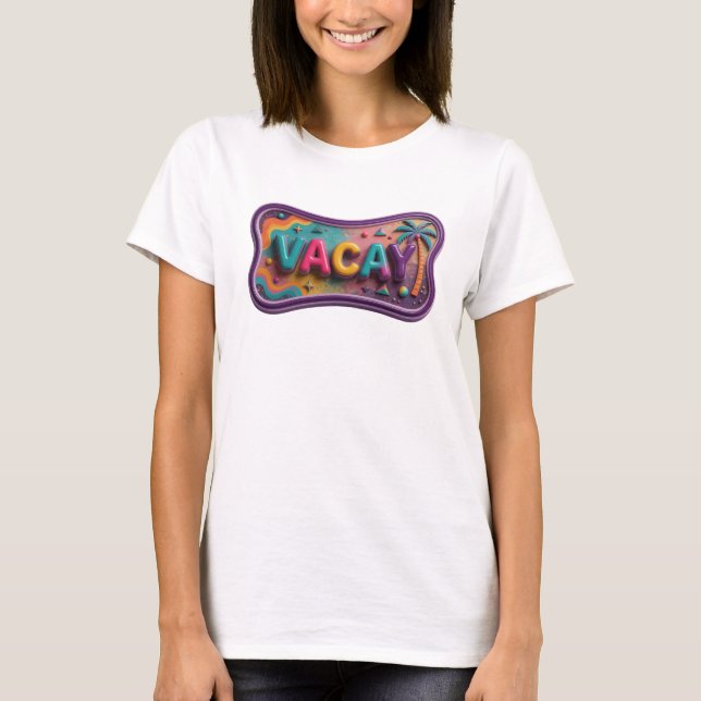 Camiseta VACAY Roxa da Moda (Frente)