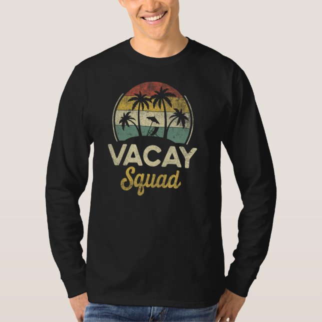 Camiseta Vacay Squad Family Friends Trip Summer Vacation Pa (Frente)