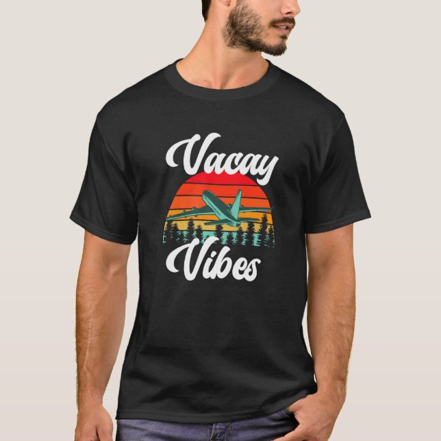 Camiseta Vacay Vibes Retro Beach Vaces Summer Cote Airp (Frente)