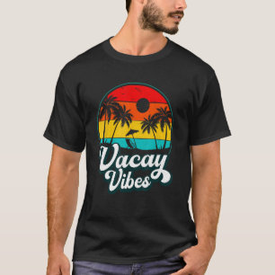 Camiseta Vacay Vibes Retro Palm Tree Sunset Beach Vacing